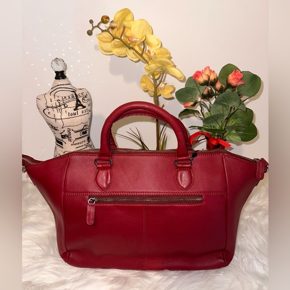 SUKRITI RED LEOPARD PATTERN GENUINE LEATHER SACHEL HANDBAG 💕 - Picture 3 of 4